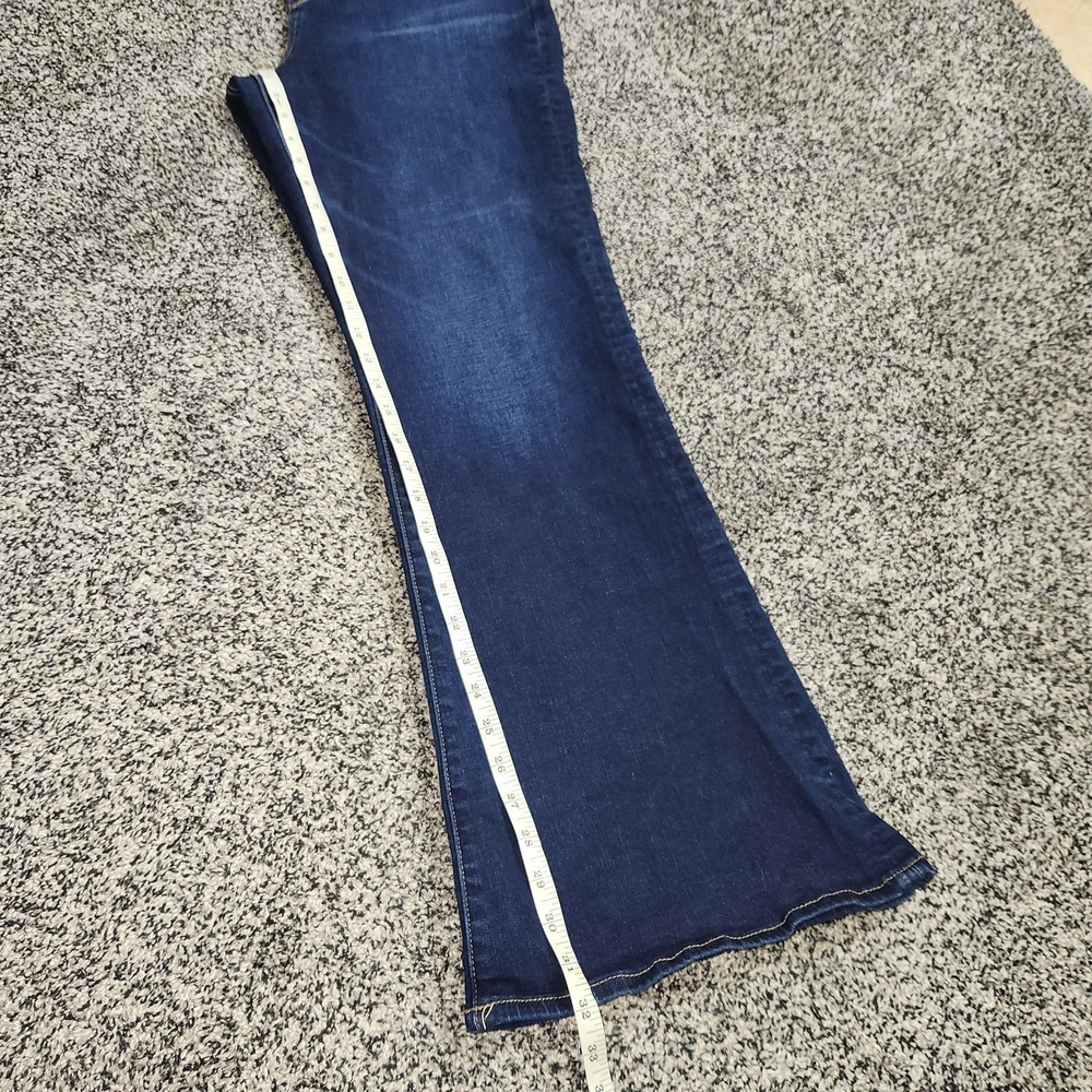 American Eagle Highest Rise Flare Jeans Super Stretch Darkwash Women's 16 Long - Picture 7 of 8